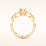1.03 CT Round Shaped Cluster Moissanite Engagement Ring