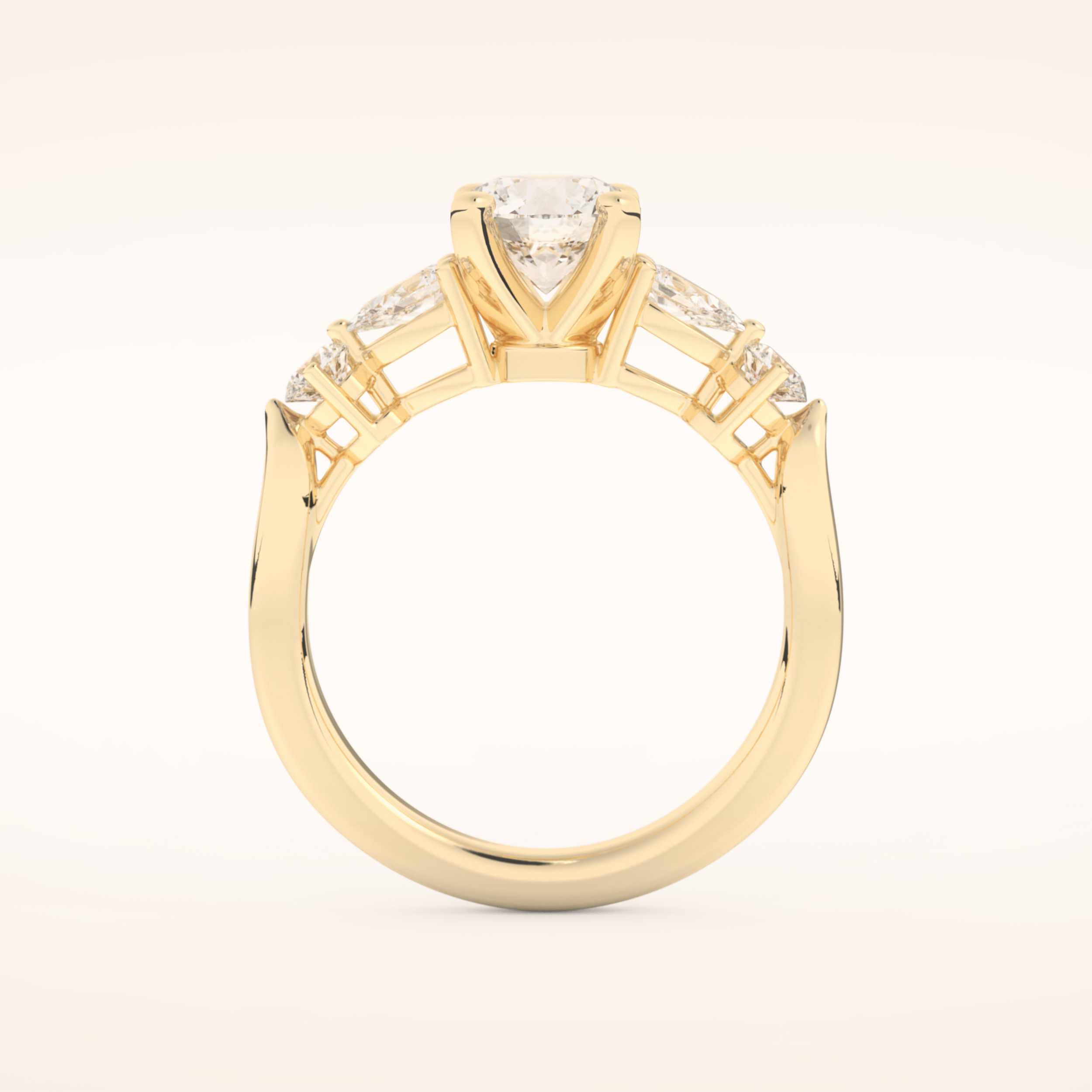 1.03 CT Round Shaped Cluster Moissanite Engagement Ring
