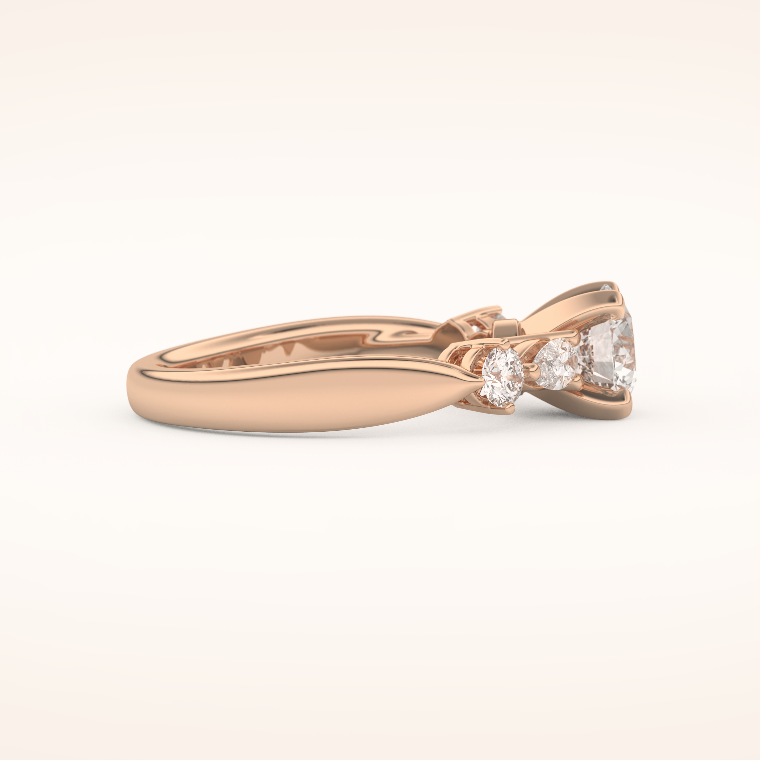 1.03 CT Round Shaped Cluster Moissanite Engagement Ring