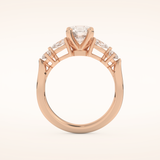 1.03 CT Round Shaped Cluster Moissanite Engagement Ring
