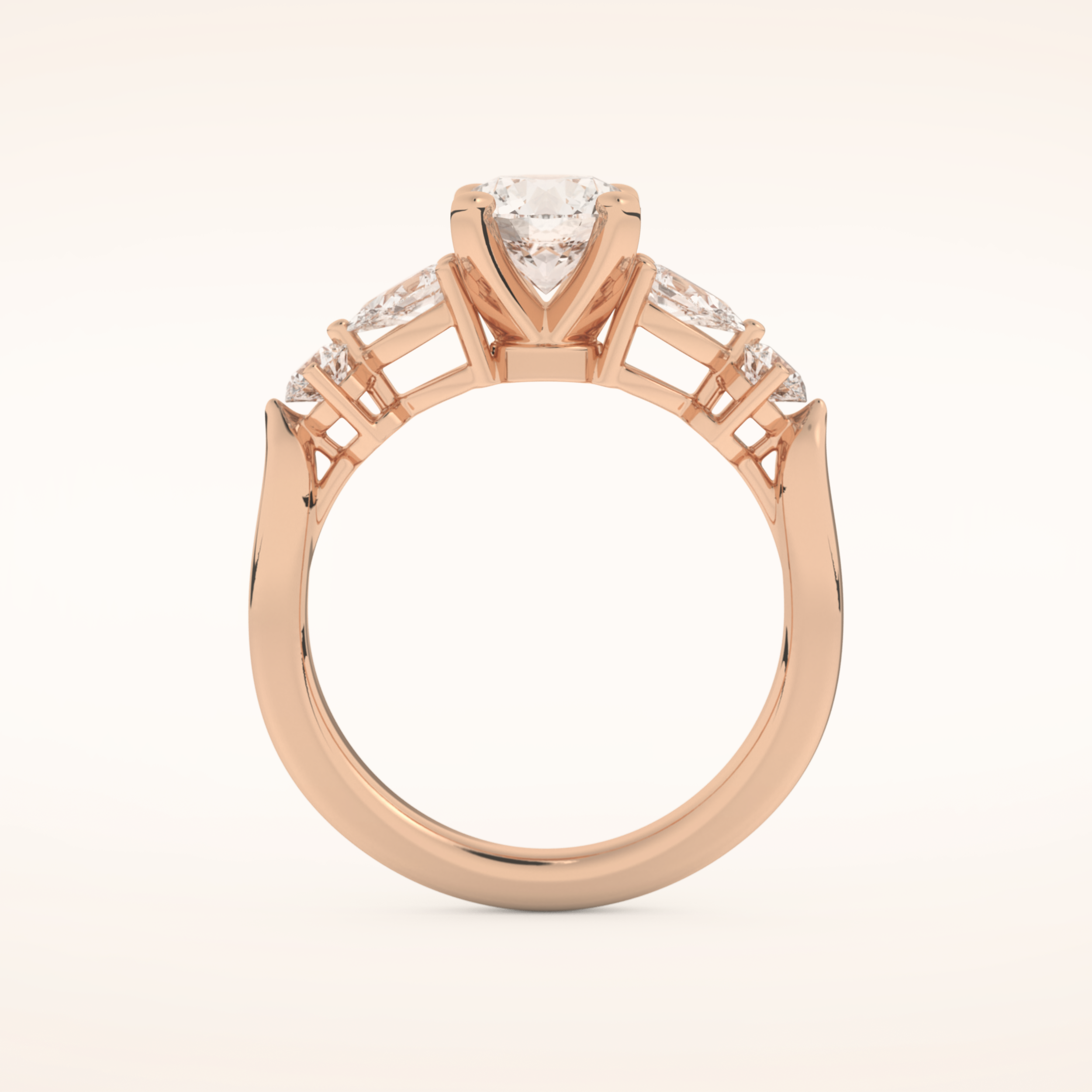 1.03 CT Round Shaped Cluster Moissanite Engagement Ring