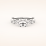 1.03 CT Round Shaped Cluster Moissanite Engagement Ring