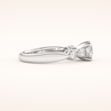 1.03 CT Round Shaped Cluster Moissanite Engagement Ring