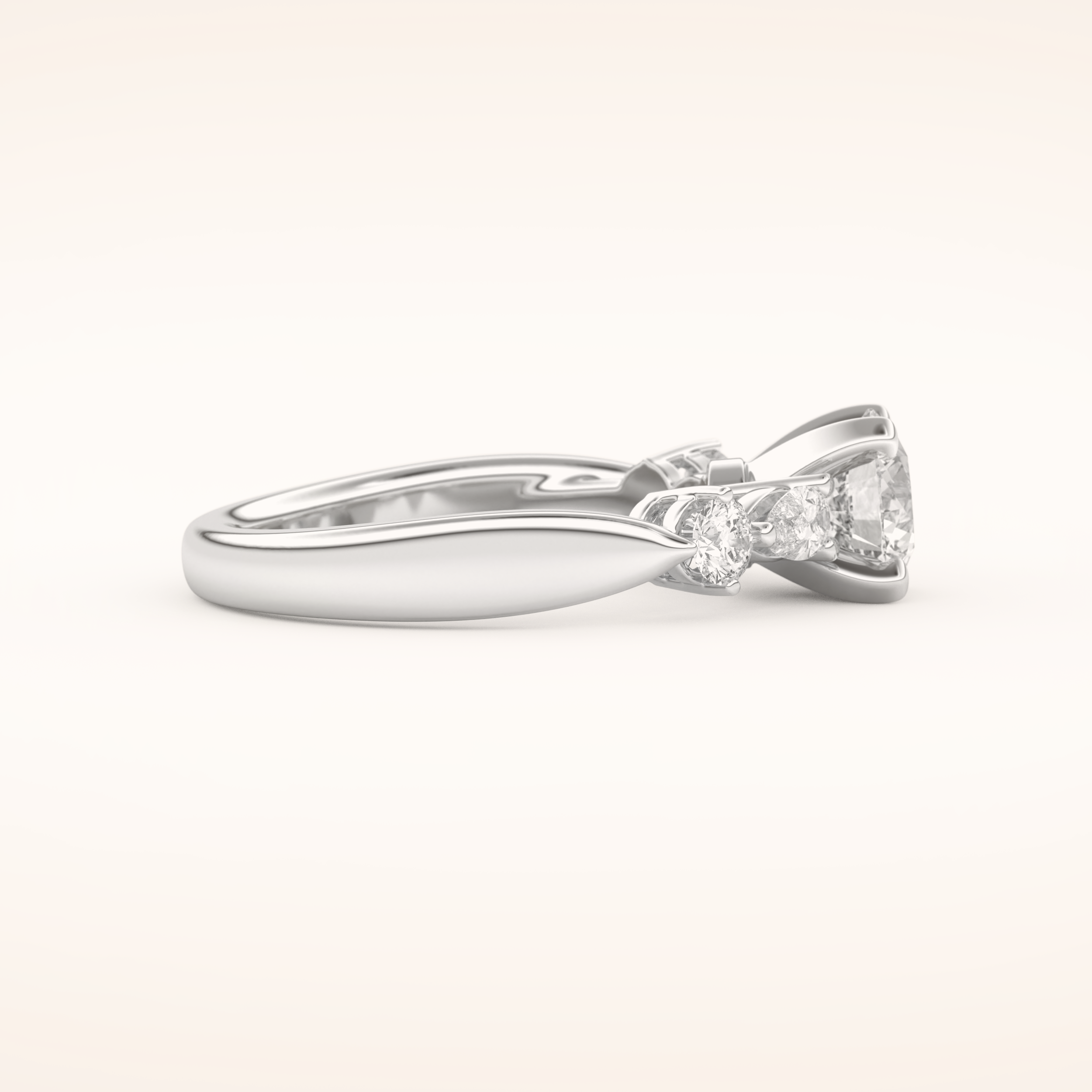 1.03 CT Round Shaped Cluster Moissanite Engagement Ring
