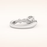 1.03 CT Round Shaped Cluster Moissanite Engagement Ring