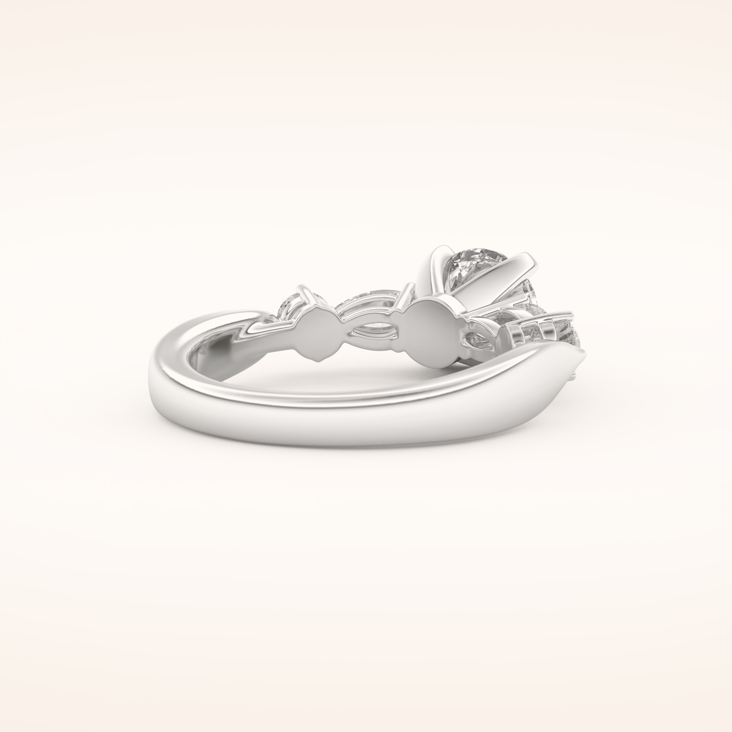 1.03 CT Round Shaped Cluster Moissanite Engagement Ring