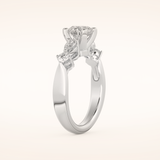 1.03 CT Round Shaped Cluster Moissanite Engagement Ring