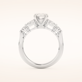 1.03 CT Round Shaped Cluster Moissanite Engagement Ring
