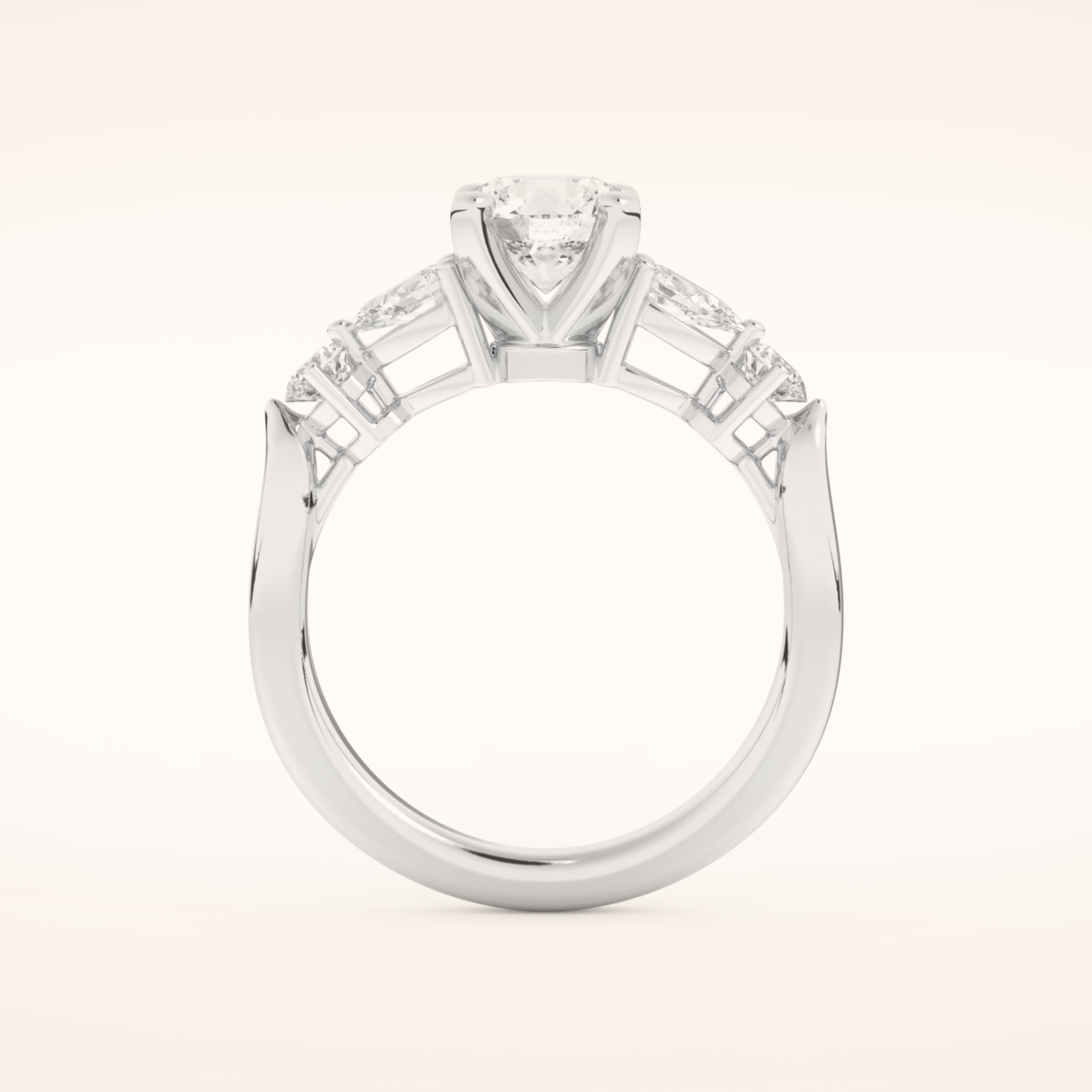 1.03 CT Round Shaped Cluster Moissanite Engagement Ring