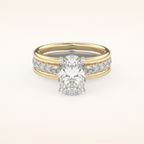 2.07 CT Oval Shaped Hidden Halo & Channel Pave Moissanite Engagement Ring