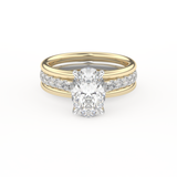 Oval Channel Pave Lab Grown Diamond Engagement Ring