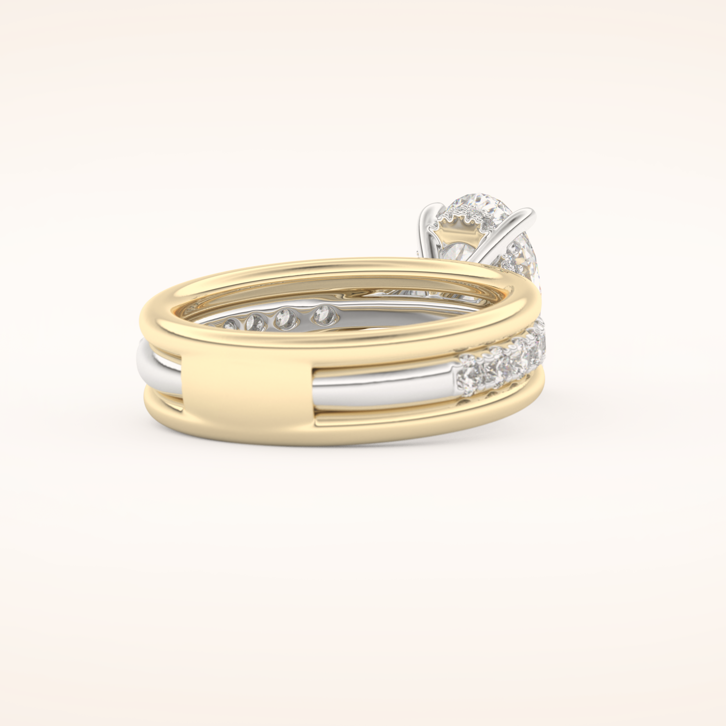 2.07 CT Oval Shaped Hidden Halo & Channel Pave Moissanite Engagement Ring