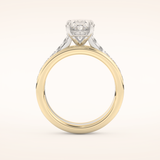 2.07 CT Oval Shaped Hidden Halo & Channel Pave Moissanite Engagement Ring