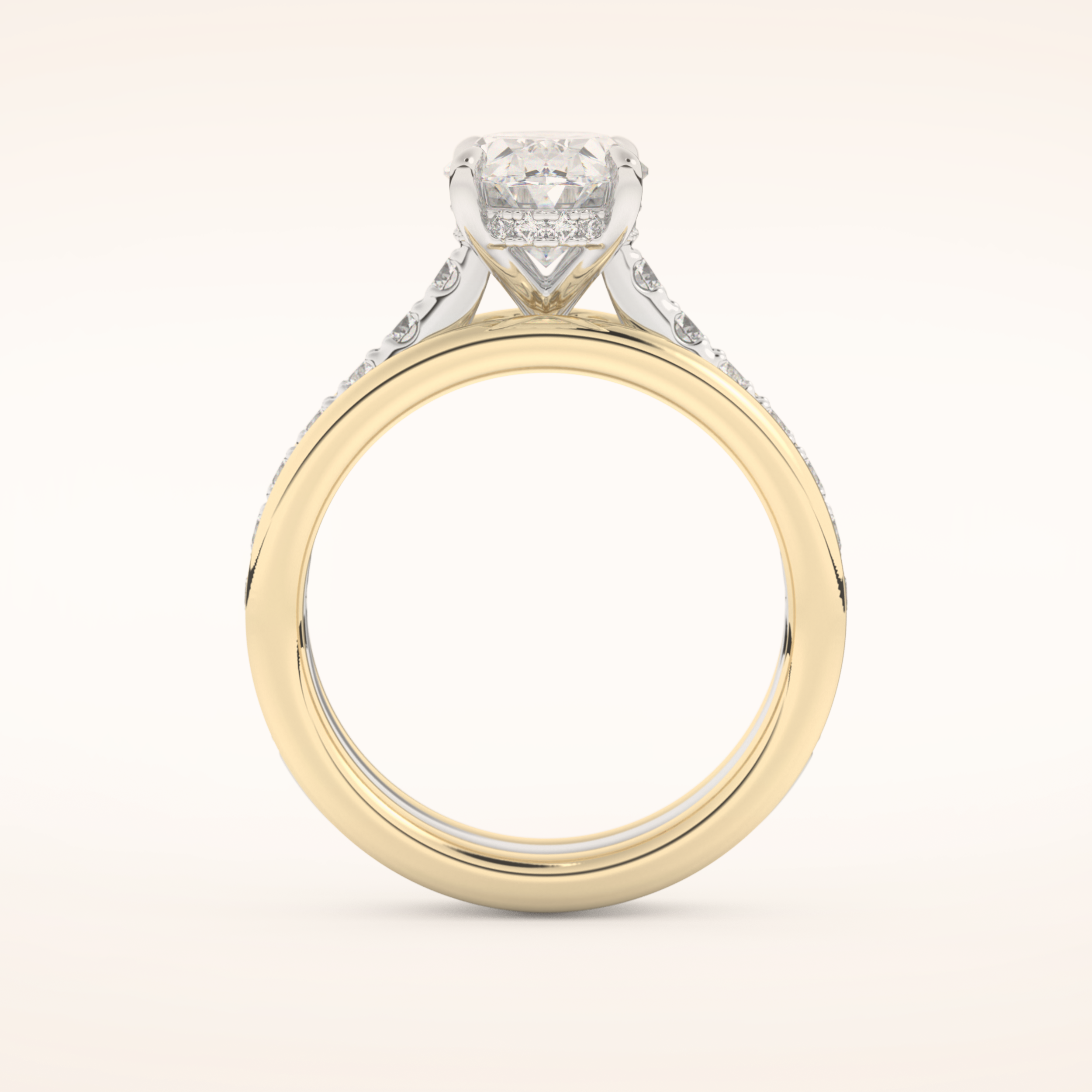 2.07 CT Oval Shaped Hidden Halo & Channel Pave Moissanite Engagement Ring