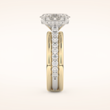 2.07 CT Oval Shaped Hidden Halo & Channel Pave Moissanite Engagement Ring