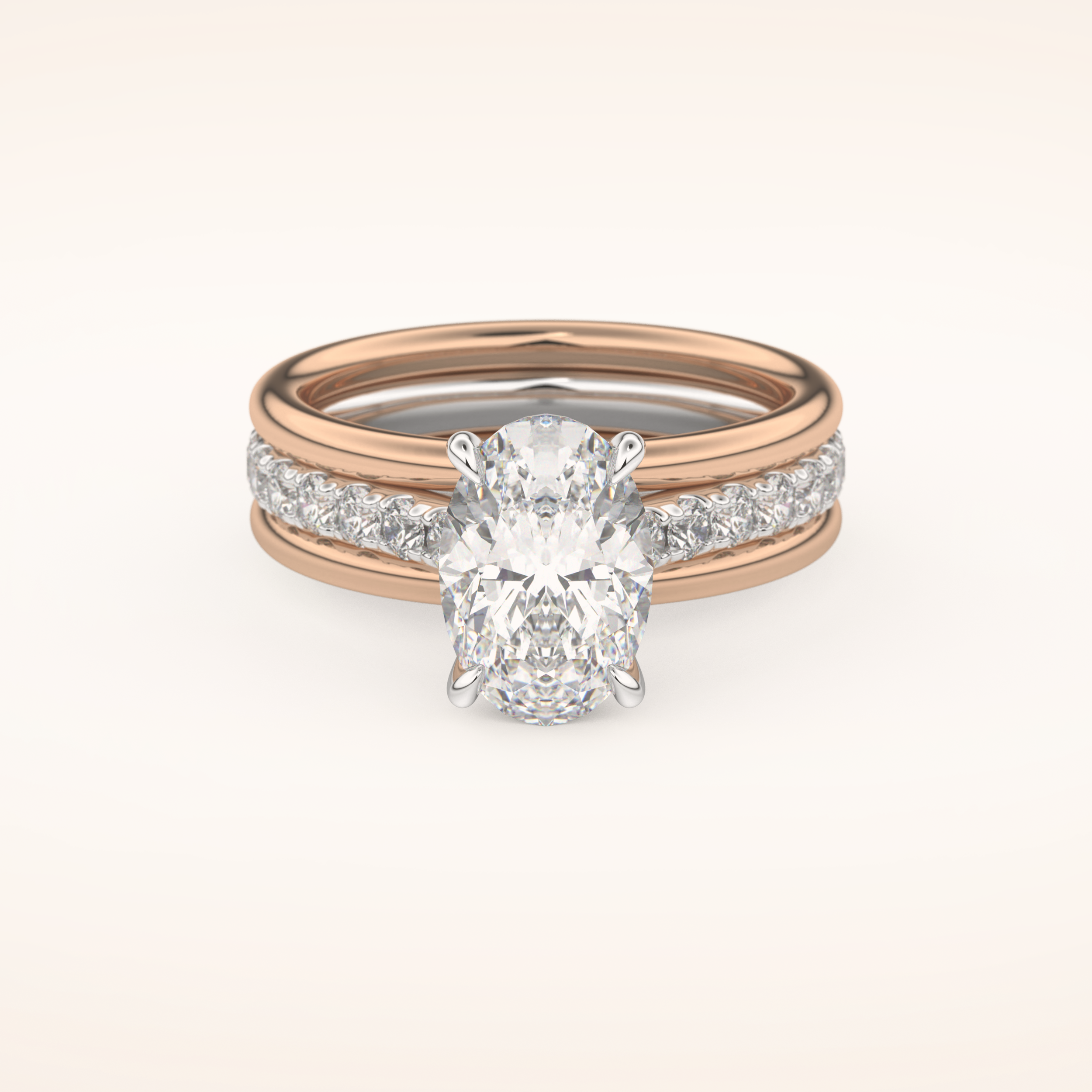 2.07 CT Oval Shaped Hidden Halo & Channel Pave Moissanite Engagement Ring