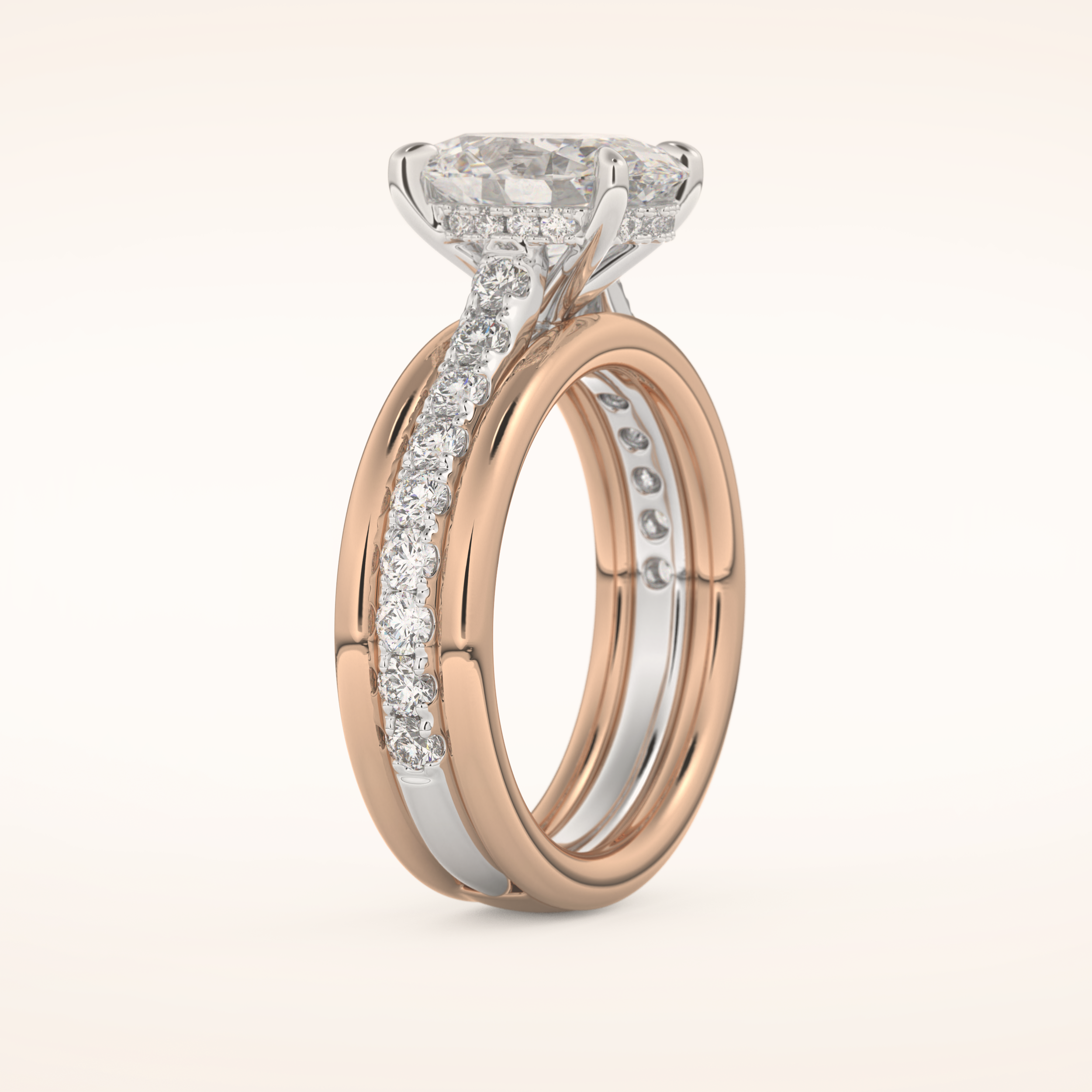 2.07 CT Oval Shaped Hidden Halo & Channel Pave Moissanite Engagement Ring