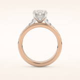 2.07 CT Oval Shaped Hidden Halo & Channel Pave Moissanite Engagement Ring