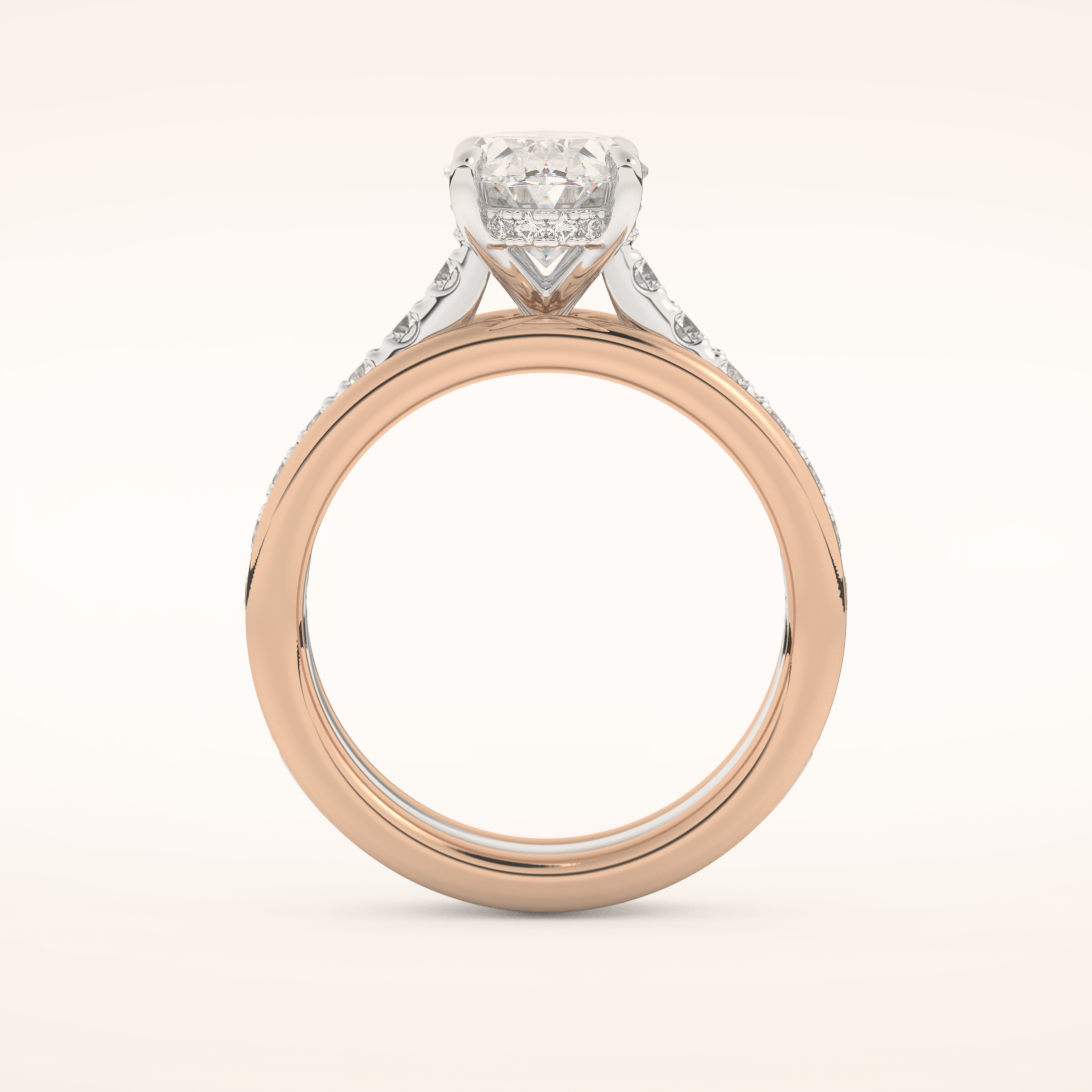 2.07 CT Oval Shaped Hidden Halo & Channel Pave Moissanite Engagement Ring