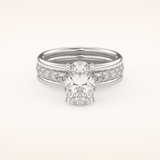 2.07 CT Oval Shaped Hidden Halo & Channel Pave Moissanite Engagement Ring
