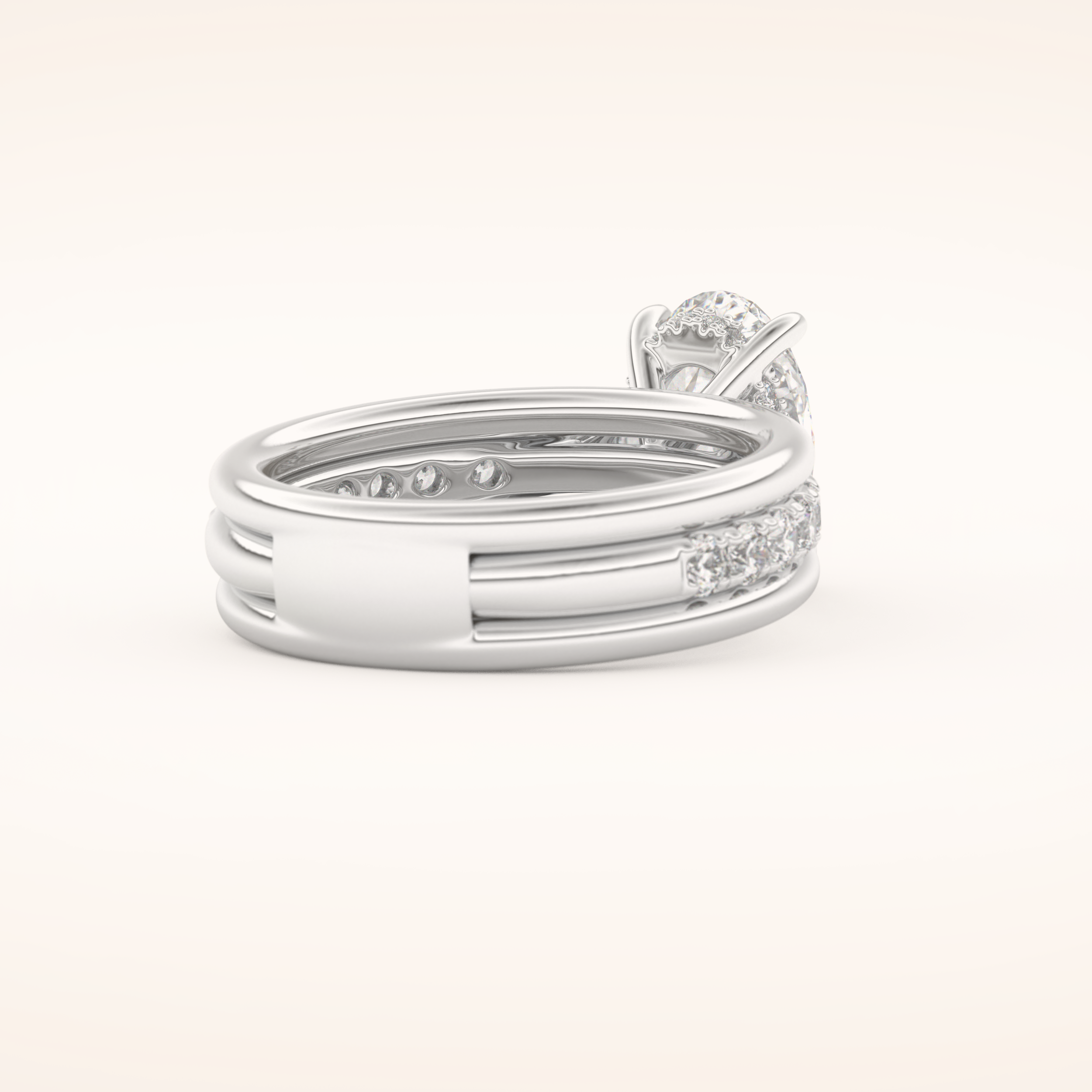 2.07 CT Oval Shaped Hidden Halo & Channel Pave Moissanite Engagement Ring