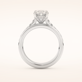 2.07 CT Oval Shaped Hidden Halo & Channel Pave Moissanite Engagement Ring