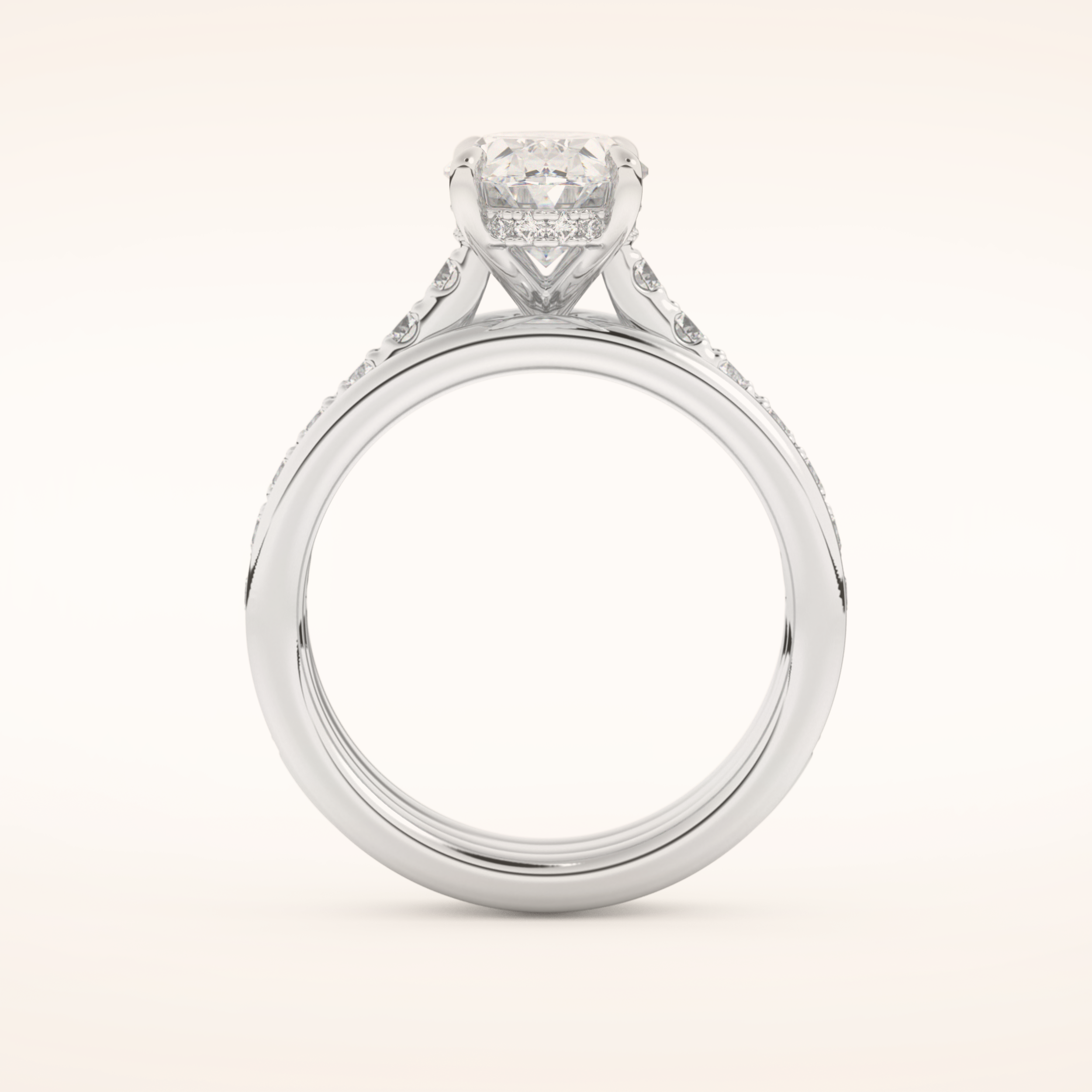 2.07 CT Oval Shaped Hidden Halo & Channel Pave Moissanite Engagement Ring