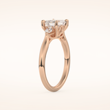 1.31 CT Emerald Shaped Three Stone Moissanite Engagement Ring