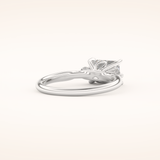 1.31 CT Emerald Shaped Three Stone Moissanite Engagement Ring
