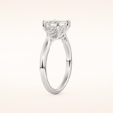 1.31 CT Emerald Shaped Three Stone Moissanite Engagement Ring