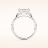 1.31 CT Emerald Shaped Three Stone Moissanite Engagement Ring