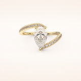 1.55 CT Pear Shaped Swirl Pave Moissanite Engagement Ring