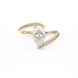 Pear Swirl & Pave Lab Grown Diamond Engagement Ring