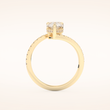 1.55 CT Pear Shaped Swirl Pave Moissanite Engagement Ring