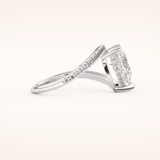 1.55 CT Pear Shaped Swirl Pave Moissanite Engagement Ring