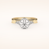 1 CT Round Shaped Pave Moissanite Engagement Ring