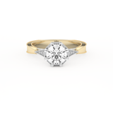 Round Milgrain Pave Lab Grown Diamond Engagement Ring