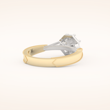 1 CT Round Shaped Pave Moissanite Engagement Ring