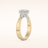 1 CT Round Shaped Pave Moissanite Engagement Ring