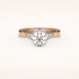 1 CT Round Shaped Pave Moissanite Engagement Ring
