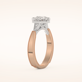 1 CT Round Shaped Pave Moissanite Engagement Ring