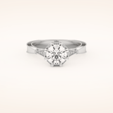 1 CT Round Shaped Pave Moissanite Engagement Ring
