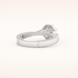 1 CT Round Shaped Pave Moissanite Engagement Ring