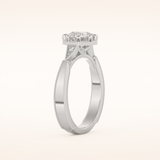 1 CT Round Shaped Pave Moissanite Engagement Ring