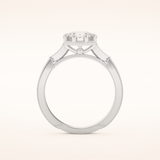1 CT Round Shaped Pave Moissanite Engagement Ring