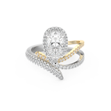 Pear Halo & Pave Lab Grown Diamond Engagement Ring