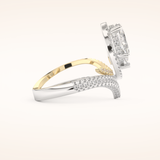 1.52 CT Round Shaped Halo & Pave Double Shank Moissanite Engagement Ring