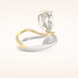 1.52 CT Round Shaped Halo & Pave Double Shank Moissanite Engagement Ring