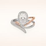 1.52 CT Round Shaped Halo & Pave Double Shank Moissanite Engagement Ring