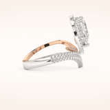1.52 CT Round Shaped Halo & Pave Double Shank Moissanite Engagement Ring
